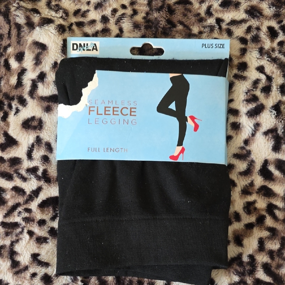 Black Seamless Fleece Leggings Plus Size